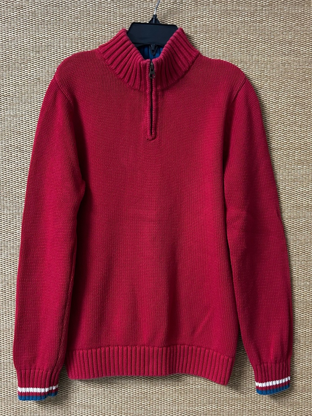 Lands’ End Kids Sweater Boys Large 14-16 Red